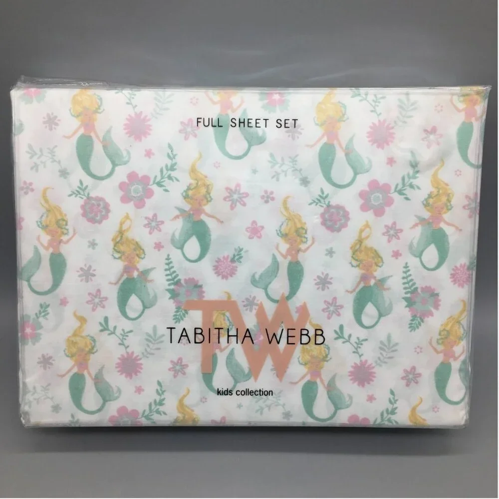 9pc Mermaid FULL Comforter Pillow SHEET Set Ocean Pink Tabitha Webb Designer